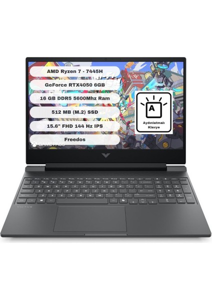 HP Victus 15 Ryzen 7 · 16 / 512 GB